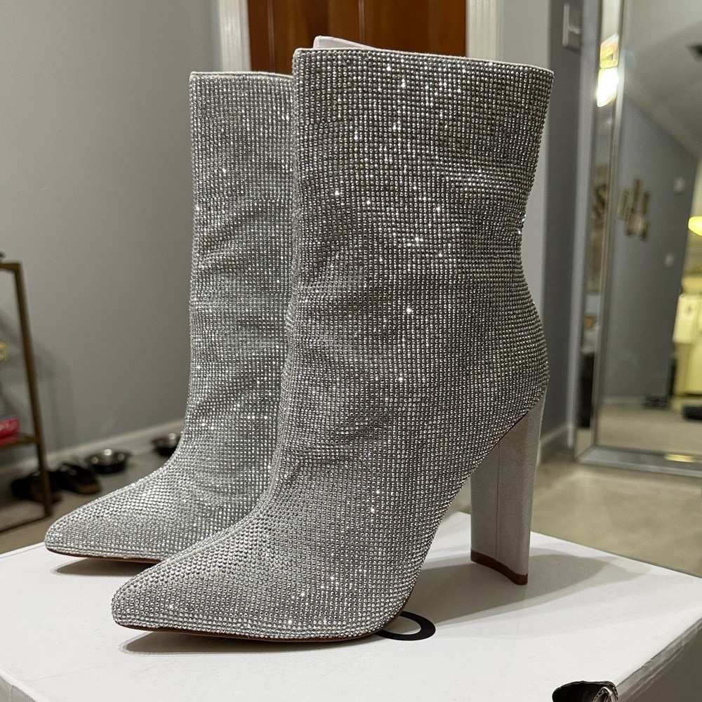 Aldo Silver Heeled Boots for Women